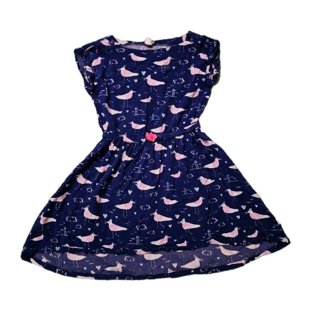 Crazy 8 Seagull Pelican Bird Beach Hi-Low Dress With Elastic Waist Size 7